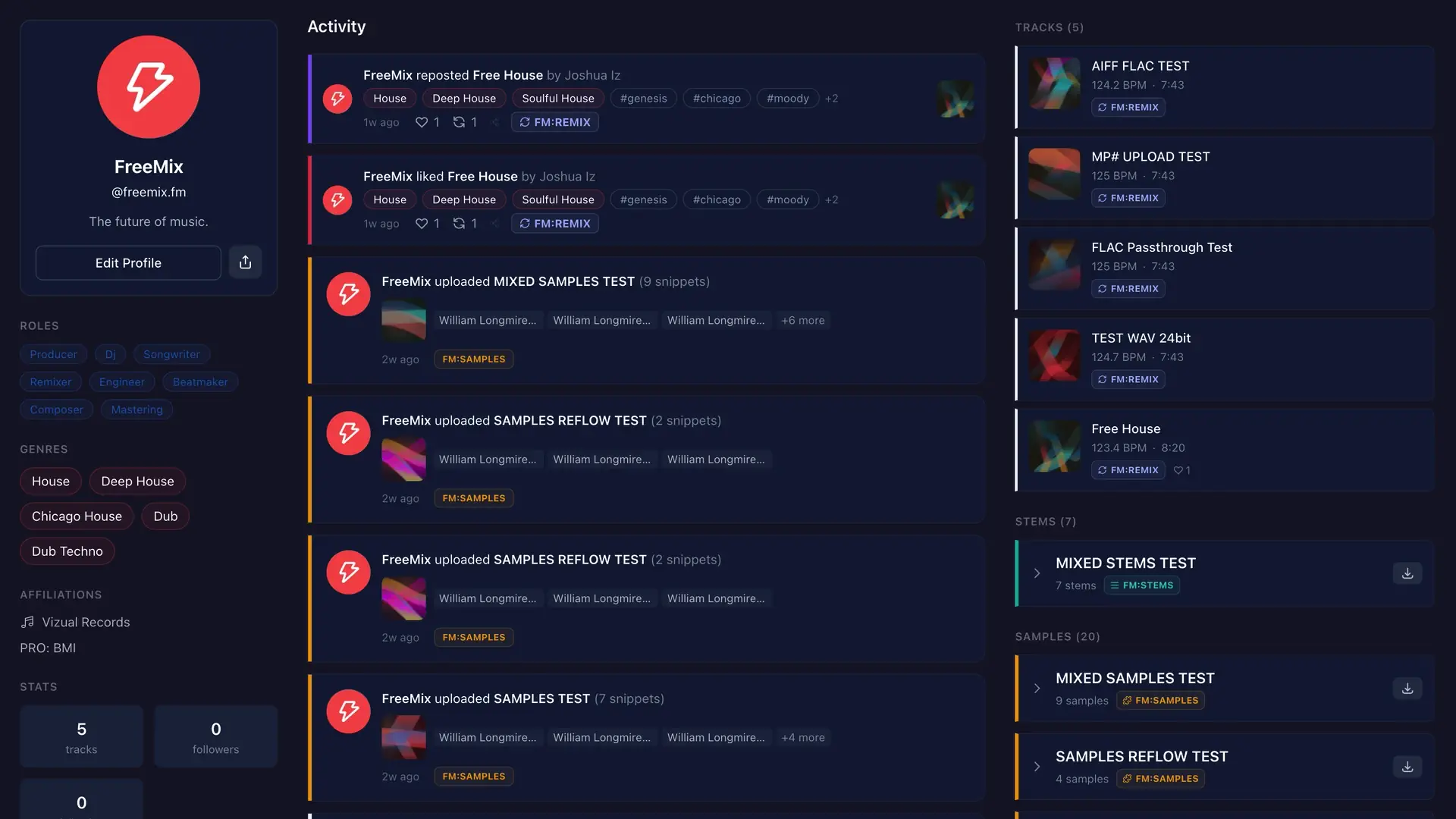 Profiles feature screenshot