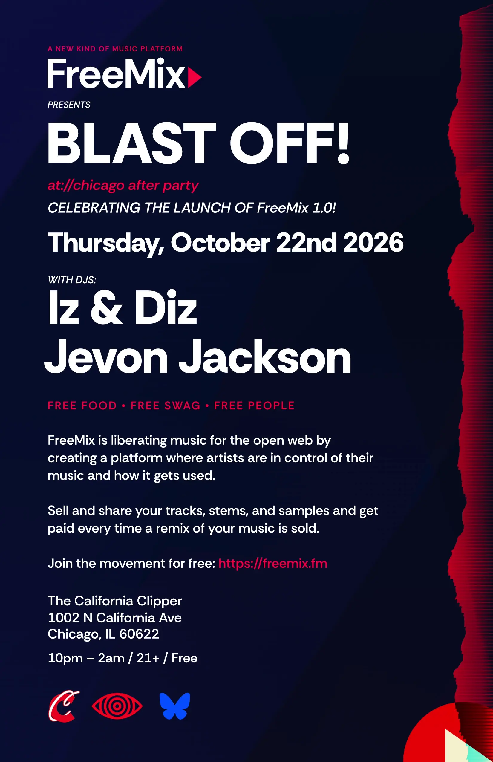 BLAST OFF! launch party flyer